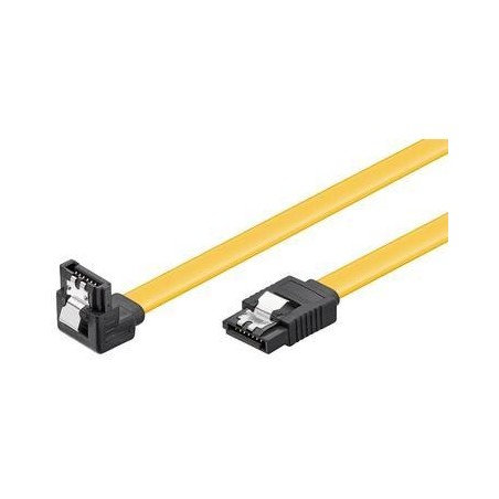 Goobay SATA III Cable 0.3m Yellow Angled with Protection - Reliable Data Transfer Solution!